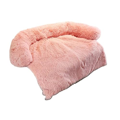 Miaogoo Haustierbett für Hund und Katze, waschbar, warm, Hundesofa, Bett, Schlafkissen, gemütliche Möbelschutzmatte, beruhigende Unterlage für Welpen, 130 x 105 x 18 cm, Rosa von Miaogoo