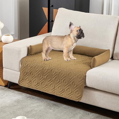 Miaogoo Strapazierfähiger Hundebett-Kissenbezug, weich, waschbar, Möbelschutz, Katzen- und Hunde-Schlafmatte, waschbar, wasserdicht, Haustierbett für Hunde und Katzen (75 x 75 cm, Khaki) von Miaogoo