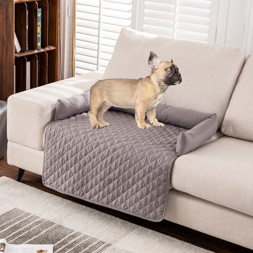 Miaogoo Strapazierfähiges Hundebett Kissen Sofabezug, weich, waschbar, Möbelschutz, Katzen- und Hundeschlafmatte, waschbar, wasserdicht, Haustierbett für Hunde und Katzen (75 x 75 cm, Hellgrau) von Miaogoo