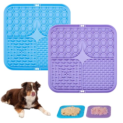 Schleckmatte Hund, Leckmatte Hund mit Saugnapf für Linderung von Hundeangst, Leckmatte für Hunde, Slow Feeder Hundenapf, Mat Slow Feeder für Hunde und Katzen, für Baden, Pflegen und Training, 20CM von Miayical