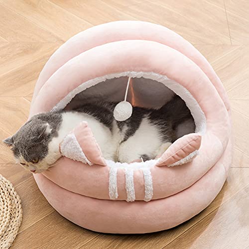 Michorinee Katzenbett Hundebett Haustier Kissen Waschbar Flauschig für Große Hunde und Katzen Kitten Bett Rosa Pink Rund Modern Warm Winter Plüsch Katzensofa Hundekissen (40cm) von Michorinee