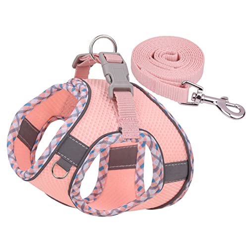 Micozy Brustgeschirre für Hunde,Hundegeschirr,Reflektierend Atmungsaktiv Brustgeschirr,Air-Mesh Brustgeschirr,für Kleine Hunde, Katzen (Rosa, L) von Micozy