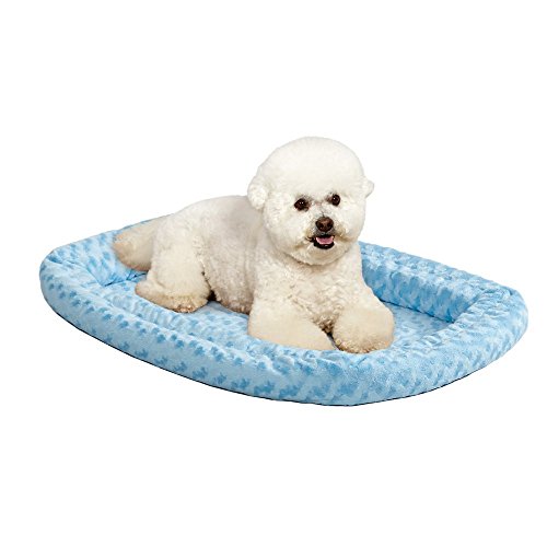 MidWest Homes for Pets Modell 40318-BS Haustierkissen, 46 cm, Fleece-Hunde-/Katzenbett, bequemes Polster, ideal für „Mini“-Hunderassen, für 46 cm große Boxen, waschmaschinen-/trocknergeeignet, blau von MidWest Homes for Pets