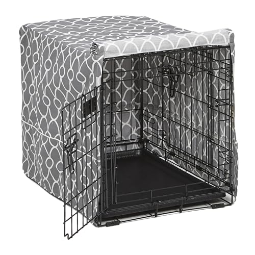 MidWest Homes for Pets CVR24T-GY Hundebox-Abdeckung, Stoff mit Teflonschutz, Sichtschutz für 61 cm lange Hundeboxen von MidWest und New World, maschinenwaschbar und trocknergeeignet von MidWest Homes for Pets