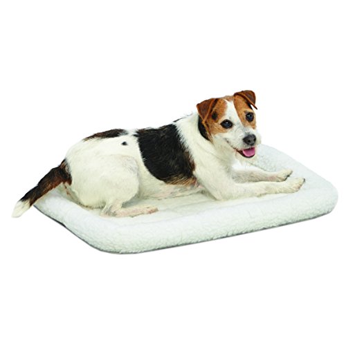 MidWest Homes for Pets Modell 40224 Haustierbett für Hund/Katze, 61 cm lang, Fleece, bequemes Polster, passend für 61 cm lange Hundebox, pflegeleicht, maschinenwaschbar und trocknergeeignet, weiß von MidWest Homes for Pets