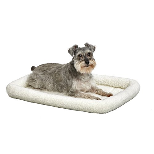 MidWest Homes for Pets Modell 40230 Haustierbett für Hund, 76 cm lang, Fleece, bequemes Polster, passend für 76 cm lange Hundebox, pflegeleicht, maschinenwaschbar und trocknergeeignet, weiß von MidWest Homes for Pets