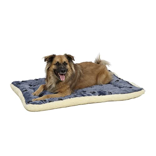 MidWest Homes for Pets Modell 40236-FVBLS Haustierbett, wendbar, mit Pfotenmuster in Blau/Weiß, Hundebett, 89 x 55 x 8,9 cm (L x B x H), für größere Hunderassen, Maschinenwäsche, blau von MidWest Homes for Pets