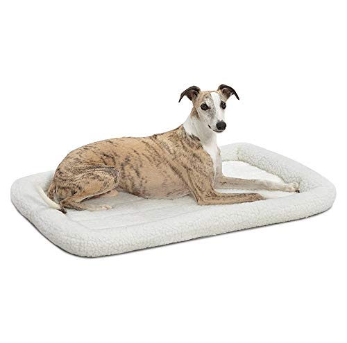 MidWest Homes for Pets Modell 40236 Haustierbett für Hund, 91 cm lang, Fleece, bequemes Polster, passend für 91 cm lange Hundebox, pflegeleicht, maschinenwaschbar und trocknergeeignet, weiß von MidWest Homes for Pets