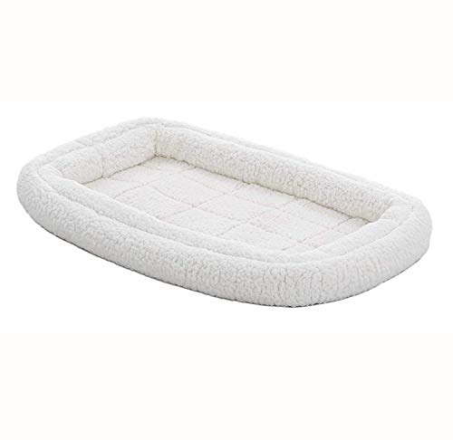 MidWest Homes for Pets Modell 40322-FS Haustierkissen, 56 cm, Fleece-Hunde-/Katzenbett, bequemes Polster, ideal für kleine Hunderassen, für 56 cm große Boxen, waschmaschinen-/trocknergeeignet, weiß von MidWest Homes for Pets