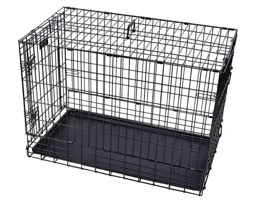 MidWest Homes for Pets SL42SUV Hundebox für SUV, nebeneinander aufstellbar, Doppeltür, mit Kunststoff-Bodenwanne, 107 x 53 x 76 cm, schwarz von MidWest Homes for Pets