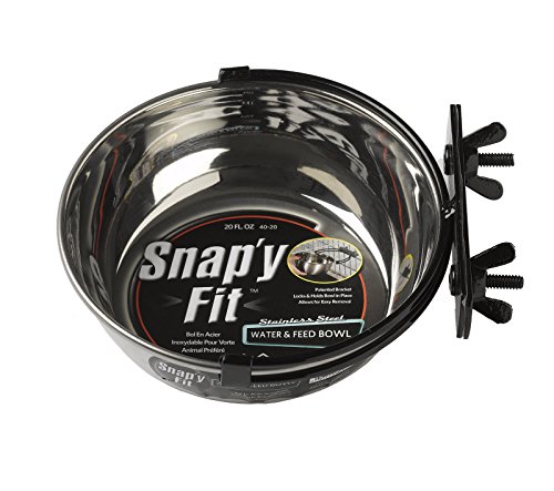 MidWest Homes for Pets Snap'y Fit Modell 40-20 Edelstahl-Schüssel für Haustiere, zum Befestigen an Hundeboxen und anderen Draht-Tierkäfigen, für Hunde und Katzen, 590 ml von MidWest Homes for Pets