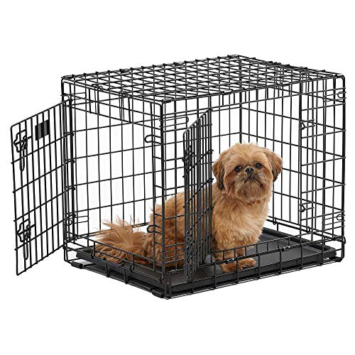 MidWest Homes for Pets Ultima Pro Series 724UP Hundebox, 61 cm lang, sehr stabil, Doppeltür, faltbar, aus Metall, mit Trenneinsatz, bodenschonenden „Rollfüßen“ und auslaufsicherer Wanne von MidWest Homes for Pets