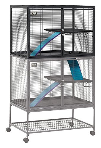 MidWest Deluxe Ferret Nation Modell 183 Käfigaufsatz für Kleintierkäfig, kompatibel mit Modellen 181 und 182 von Critter Nation, montierte Maße ca. 91 x 64 x 64 cm (L x B x H), Quarzgrau von MidWest Homes for Pets