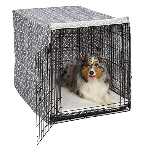 MidWest Homes for Pets CVR36T-GY Hundebox-Abdeckung, Stoff mit Teflonschutz, Sichtschutz für 91 cm lange Hundeboxen von MidWest und New World, maschinenwaschbar und trocknergeeignet von MidWest Homes for Pets