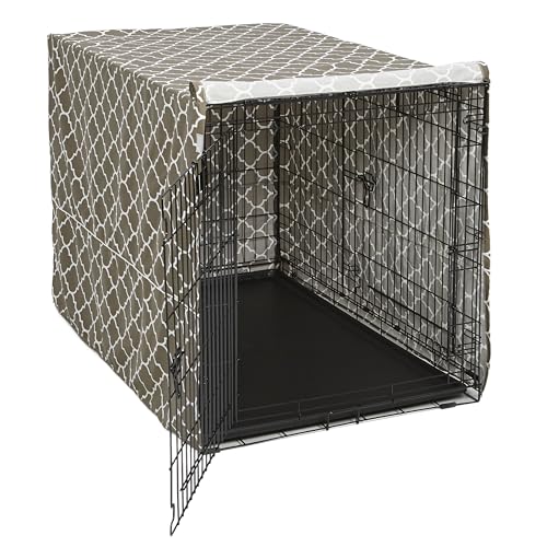 MidWest Homes for Pets CVR48T-BR Hundebox-Abdeckung, Stoff mit Teflonschutz, Sichtschutz für 122 cm lange Hundeboxen von MidWest und New World, maschinenwaschbar und trocknergeeignet von MidWest Homes for Pets