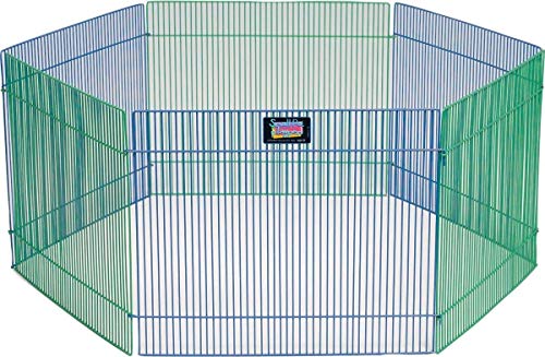 Midwest Homes for Pets Laufstall für Kleintiere, Modell 100-15, 0,55 m² Spielfläche, 81 x 81 x 3,8 cm, blau und grün von MidWest Homes for Pets