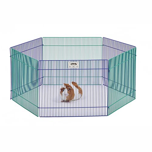 Midwest Homes for Pets Laufstall für Kleintiere, Modell 100-15, 0,55 m² Spielfläche, 81 x 81 x 3,8 cm, blau und grün von MidWest Homes for Pets