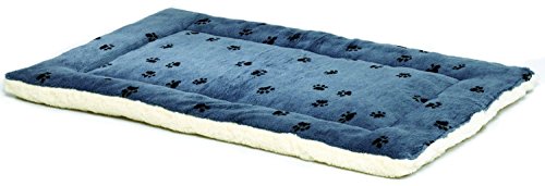 MidWest Homes for Pets Modell 40222-FVBLS Haustierbett, wendbar, mit Pfotenmuster in Blau/Weiß, Hundebett, 53 x 31 x 6,4 cm (L x B x H), für sehr kleine Hunderassen, Maschinenwäsche, blau von MidWest Homes for Pets