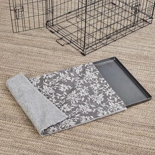 Midwest Quiet Time wendbare Kisten-Pfannenabdeckung, 91,4 cm, Grau/Blumenmuster/Fleece von MidWest Homes for Pets