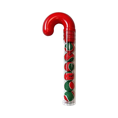 Midlee Candy Cane Tennisbälle für Hunde, 3,8 cm, mit Quietscher, 6 Stück von Midlee