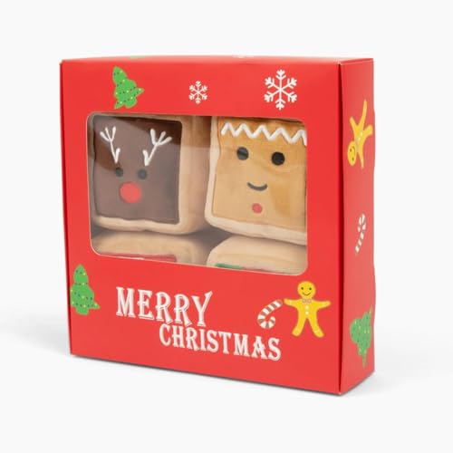 Midlee Geschenkbox Weihnachten Quadrate Sugar Cookie Hundespielzeug von Midlee