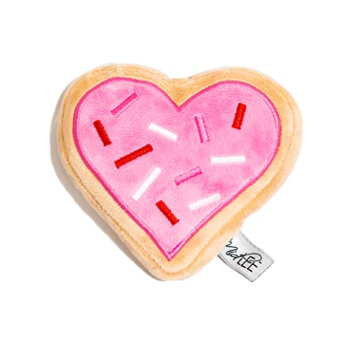 Midlee Pink Heart Sugar Cookie Plüsch-Hundespielzeug, Valentinstag, klein von Midlee