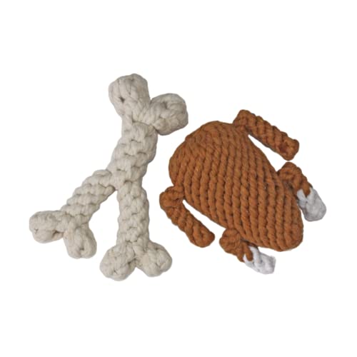 Midlee Thanksgiving Meal Rope Hundespielzeug-Set – Truthahnbein & Querlenker von Midlee