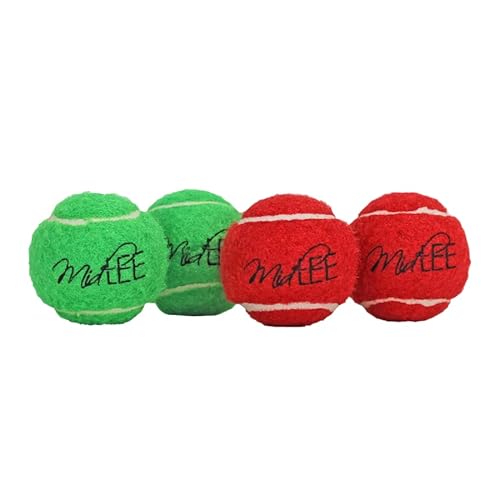 Mini-Tennisball für Weihnachten, Rot/Grün, mit Quietscher, 4 Stück von Midlee