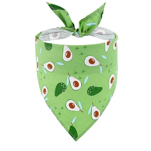 Fruit Dog Bandana – Dreieckstuch mit niedlichem Obstmuster | Cartoon-Hunde-Dreieck-Lätzchen, Obstdruck, Haustier-Halstuch für Haustiere, Hunde, große Hunde (Hellgrün) von Mifeiwukawa