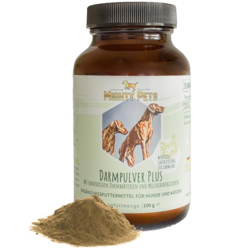 Mighty Pets Darmpulver - Probiotisches Ergänzungsfuttermittel zur Stabilisierung der Darmflora für Hunde und Katzen 100g von Mighty Elements