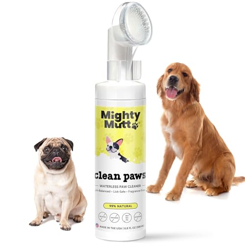 MIGHTY MUTT Waterless Paw Cleaner für Hunde, Made in den Vereinigten Staaten, Einfach zu bedienen, No-Rinse Foaming Reiniger mit Pinsel, sanft, pH ausgebalanciert, natürlicher, hypoallergener & Safe von Mighty Mutt