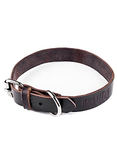 Mighty Paw Hundehalsband aus Leder, superweiches Leder im Used-Look, Premium-Qualität, moderner, stilvoller Look von Mighty Paw