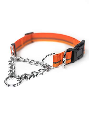 Mighty Paw Martingale Hundehalsband 2.0 | Trainer genehmigt, begrenztes Schlupfhalsband mit Edelstahlkette & robuster Schnalle – modifiziertes Cinch-Halsband für sanftes und effektives von Mighty Paw