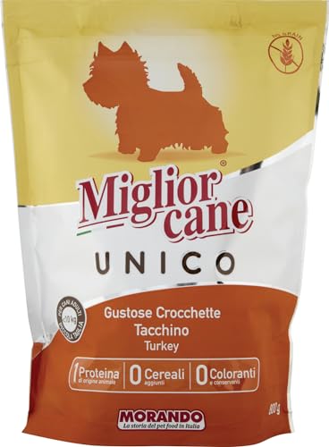 Migliorcane Unico Croquettes Trockenfutter für Hunde (, 100% Made in Italy, Hauptzutat: Truthahn, Hundetrockenfutter, Hunde Futter, Portionsgröße: 800 g) von Miglior Cane