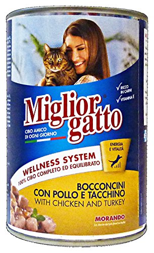 Set 24 Beste Katze 405 Gr. Nassfutter Huhn-Pute Katzenfutter von Miglior Gatto