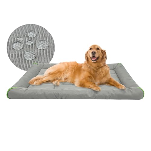 Miguel Outdoor Wasserdichtes Hundebett für Metallhundekäfige Wasserabweisende Oxford Allwetter Haustiermatte Strapazierfähig Leicht abwischbar Reise Innen und Außenwelpe Katzenbett(122cm/48inch Grau) von Miguel