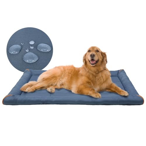 Miguel Outdoor Wasserdichtes Hundebett für Metallhundekäfige Wasserabweisende Oxford Allwetter Haustiermatte Strapazierfähig Leicht abwischbar Reise Innen und Außenwelpe Katzenbett(122cm/48inch Blau) von Miguel