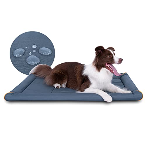 Miguel Outdoor Wasserdichtes Hundebett für Metallhundekäfige Wasserabweisende Oxford Allwetter Haustiermatte Strapazierfähig Leicht abwischbar Reise Innen und Außenwelpe Katzenbett(102cm/40inch Blau) von Miguel