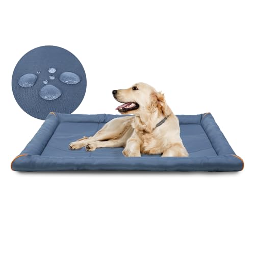 Miguel Outdoor Wasserdichtes Hundebett für Metallhundekäfige Wasserabweisende Oxford Allwetter Haustiermatte Strapazierfähig Leicht abwischbar Reise Innen und Außenwelpe Katzenbett(107cm/42inch Blau) von Miguel