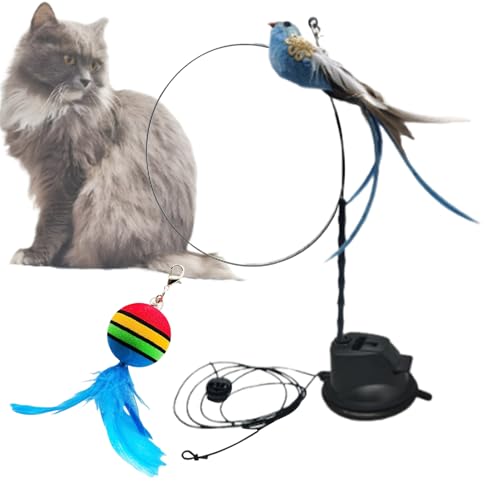 Mihauuke Interaktives Katzenspielzeug - Interaktives Katzenangelspiel Mit Federn - Handangel Mit Saugnapf Für Bewegung Und Geistige Förderung Im Haus Mihauuke Interaktives Katzenspielzeug - Interaktives Katzenangelspiel Mit Federn - Handangel Mit Saugnapf Für Bewegung Und Geistige Förderung Im Haus von Mihauuke