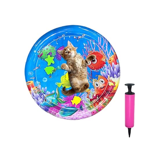 Mihauuke Katzen Wasserspielmatte | Sensorik Wasser Pad mit aufblasbarer Pumpe,65 cm Babygerechtes Krabbelpad Kühlkissen Für Zu Hause Bei Drinnen Und Draußen Mihauuke Katzen Wasserspielmatte | Sensorik Wasser Pad mit aufblasbarer Pumpe,65 cm Babygerechtes Krabbelpad Kühlkissen Für Zu Hause Bei Drinnen Und Draußen von Mihauuke