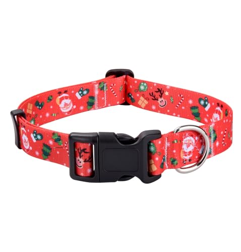 Mihqy Weihnachten Hundehalsband, Verstellbares, Weich & Komfort Hunde Halsband für Kleine Mittlere Große Hunde Welpen Katzen（Weihnachten,S von Mihqy