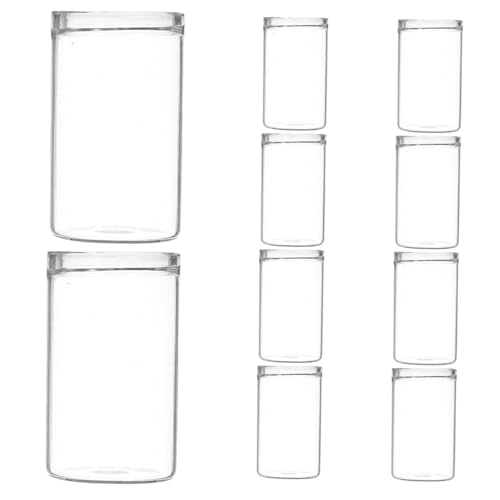 Mikikit 10 Stück Mini Sukkulente Glasflasche Ökologische Flaschen Landschaft Flasche Mini -vasen Moos Pflanzer Pot Terrarienglas Aus Glas Miniaturvase Reagenzglasvase Transparent von Mikikit