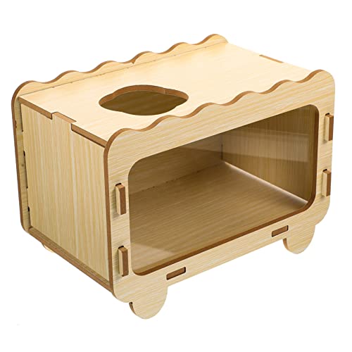 Mikikit Hamsterversteck Meerschweinchen Hamsterversteck Aus Kleintierhaus Hamsterkammer Hamsterkäfig Aus Holzkäfig Hamsterhütte Spielschachtel Goldener Bär Hölzern von Mikikit