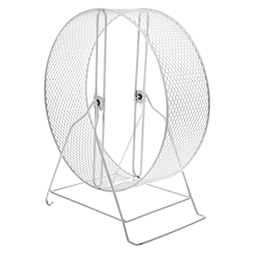 Mikikit Leises Hamsterrad, Drahtgeflecht, laufendes Rennmäuse, Spielzeug mit Eisenhalterung, stummes Joggingrad für Ratten, Chinchilla von Mikikit