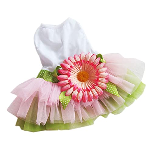 Mikikit Hundekleid Sommer Hund Tuch Haustier Sonnenblume von Mikikit