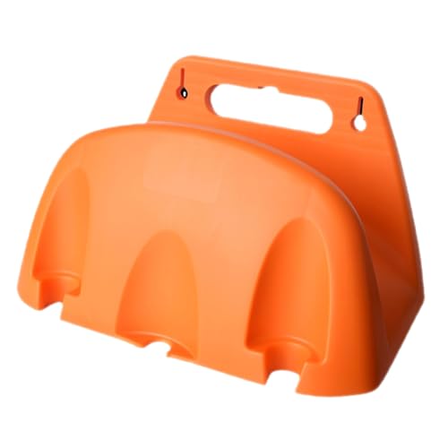 Mikikit Wandmontiertes Schlauchlagerregal Wasserpfeifenhalter Wandschlauchhalter Rohraufbewahrungshalterung Gartenschlauchhalter Wasserpfeifenständer Retro-rohrhalter Plastik Orange von Mikikit