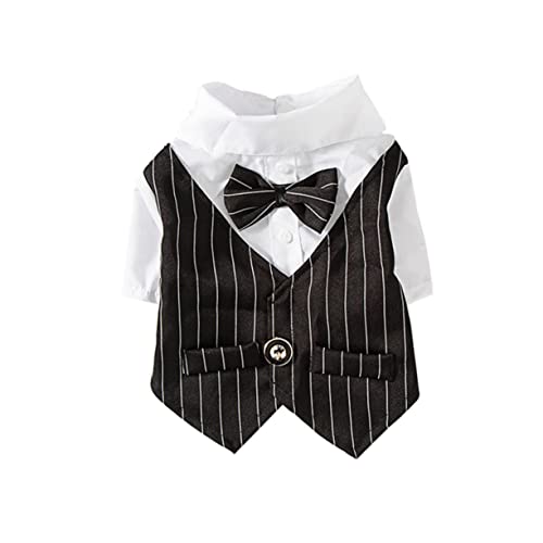 Mikikit Süße Hundekleidung Katzenkleidung Hunde-Outfit Hundeanzug Hochzeit Hundekleidung Welpen-Outfits Halloweenkostü Der Hund Business-Anzug-Hund Kleider Hemden Shirt Haustier von Mikikit