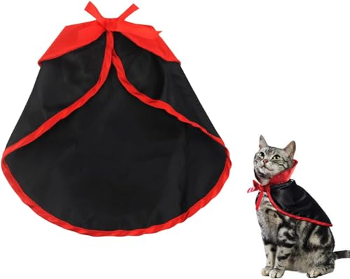 Halloween Hund Katze Kostüm Umhang, Haustierkostüme Katze Cosplay, Haustier Halloween Kostüm Set, Haustiere Vampir Kostüm, Halloween Haustiere Umhang, Halloween Cosplay Bekleidung von Mikiuly