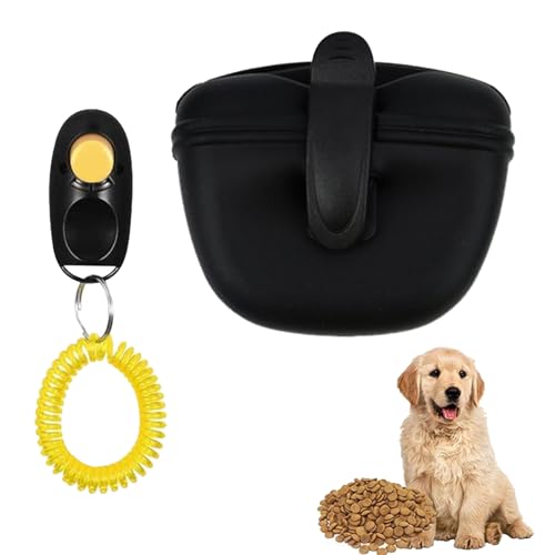 Hunde Futterbeutel aus Silikon, Leckerlibeutel für Hunde, Hunde leckerlitasche, Leckerli-Tasche aus Silikon, Futterbeutel für Hunde, Snacktasche Silikon, mit Hunde Clicker, Taschenformat, BPA-frei von Mikiuly